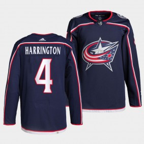 Scott Harrington #4 Blue Jackets Home Navy Jersey 2021-22 Pro Authentic