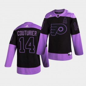 Philadelphia Flyers Sean Couturier HockeyFightsCancer Jersey Purple Authentic