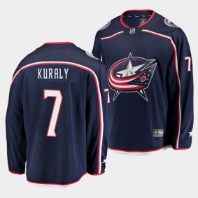 Sean Kuraly Columbus Blue Jackets 2021 Home Navy Player Men Jersey