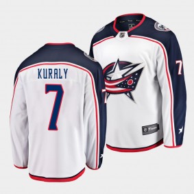 Sean Kuraly Columbus Blue Jackets 2021 Away White Player Men Jersey