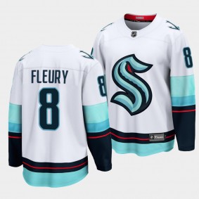 Seattle Kraken #8 Cale Fleury Jersey 2021-22 Away White 32nd Club