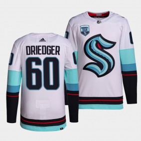 Chris Driedger Seattle Kraken #60 Jersey Away 2021-22 White Authentic