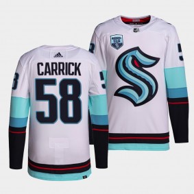 Connor Carrick Seattle Kraken #58 Jersey Away 2021-22 White Authentic