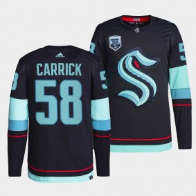 Connor Carrick Seattle Kraken #58 Jersey Home 2021-22 Navy Authentic