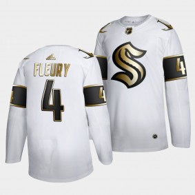 Haydn Fleury Seattle Kraken #4 Jersey Golden Edition White 2021 Expansion Draft