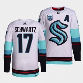 Jaden Schwartz Seattle Kraken #17 Jersey Away 2021-22 White Authentic