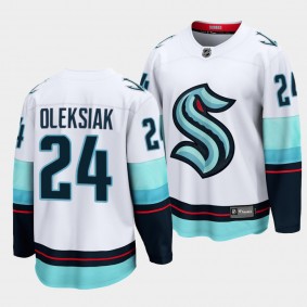 Seattle Kraken #24 Jamie Oleksiak Jersey 2021-22 Away White 32nd Club