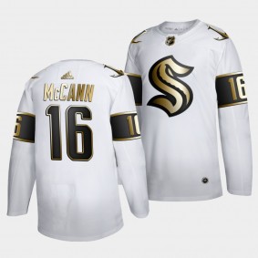 Jared McCann Seattle Kraken #16 Jersey Golden Edition White 2021 Expansion Draft