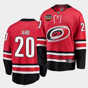 Carolina Hurricanes Sebastian Aho 2021 Central Division Patch Red Jersey Home