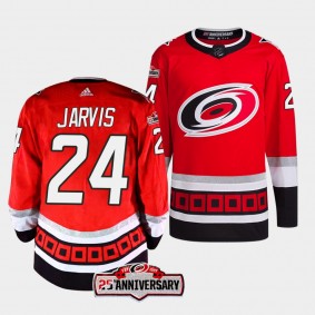 Carolina Hurricanes 2022-23 Alternate Seth Jarvis #24 Red Jersey 25th Anniversary