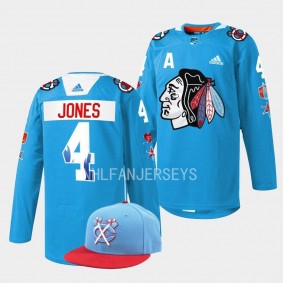 Chicago Blackhawks 2023 City Inspired Seth Jones #4 Blue Jersey 312 Chicago Birthday