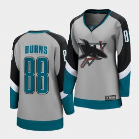 Brent Burns San Jose Sharks 2021 Special Edition Gray Retro Women Jersey