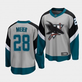 Timo Meier San Jose Sharks 2021 Reverse Retro Gray Special Edition Men Jersey