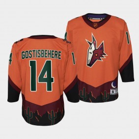 Arizona Coyotes Shayne Gostisbehere 2022 Special Edition 2.0 Orange #14 Youth Jersey Retro