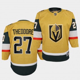 Shea Theodore Youth Jersey Golden Knights Alternate Gold Premier Breakaway Jersey