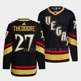 Vegas Golden Knights 2022 Reverse Retro 2.0 Shea Theodore #27 Black Primegreen Authentic Jersey Men's