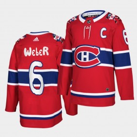 Shea Weber #6 Les Habitants 12th Annual oneGOALtoASSIST Benoit Tardif Red Jersey