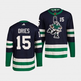 Sheldon Dries Vancouver Canucks 2022 Reverse Retro 2.0 Navy #15 Authentic Primegreen Jersey Men's