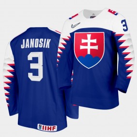 Adam Janosik Slovakia Team 2021 IIHF World Championship Away Blue Jersey