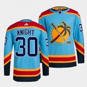 Reverse Retro 2.0 Spencer Knight Florida Panthers Authentic Primegreen #30 Blue Jersey 2022