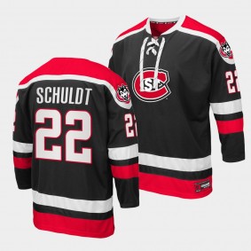 St. Cloud State Huskies Jimmy Schuldt Black College Hockey NHL Alumni Jersey