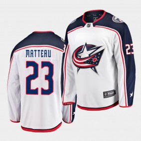 Stefan Matteau Columbus Blue Jackets 2020-21 Away Men White Breakaway Player Jersey