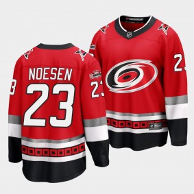 Carolina Hurricanes #23 Stefan Noesen 25th Anniversary Red Premier Jersey