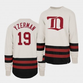 Steve Yzerman Detroit Red Wings Center Ice Crew White Retro Cotton Jersey