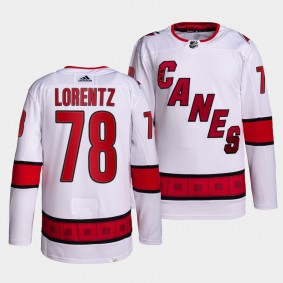 Steven Lorentz #78 Hurricanes Away White Jersey 2021-22 Authentic Pro