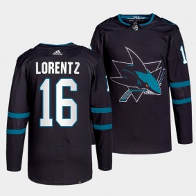 San Jose Sharks Primegreen Authentic Steven Lorentz #16 Black Jersey Alternate