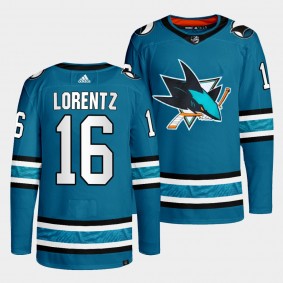 San Jose Sharks 2022-23 Home Steven Lorentz #16 Teal Jersey Primegreen Authentic