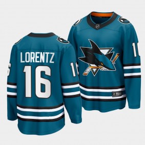 San Jose Sharks #16 Steven Lorentz Home 2022-23 Teal The Evolve Jersey