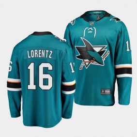 Steven Lorentz San Jose Sharks 2022 Home Teal Breakaway Player Jersey Men