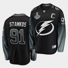 Tampa Bay Lightning Steven Stamkos 2020 Stanley Cup Champions Alternate Black Men Jersey