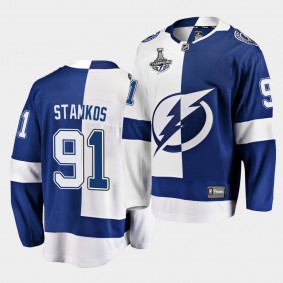 Tampa Bay Lightning Steven Stamkos 2020 Stanley Cup Champions Split Special Edition Black Men Jersey