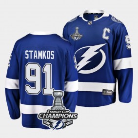 Lightning 2021 Stanley Cup Champions Steven Stamkos 91 Blue Home Youth Jersey