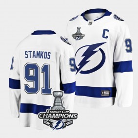 2021 Stanley Cup Champions Tampa Bay Lightning Steven Stamkos White Away 91 Jersey