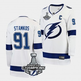 Steven Stamkos Tampa Bay Lightning 2021 Stanley Cup Champions White Away Women Jersey