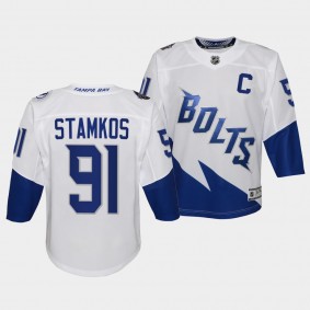 Steven Stamkos Youth Jersey Lightning 2022 Stadium Series White Fanatics Jersey