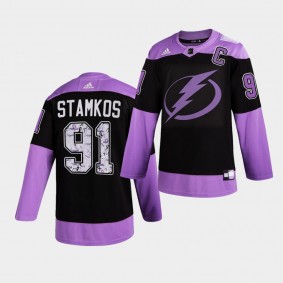 Tampa Bay Lightning Steven Stamkos HockeyFightsCancer Jersey Purple Authentic