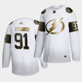 Steven Stamkos #91 Lightning Golden Edition White Authentic Jersey