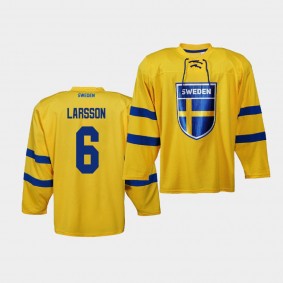 Adam Larsson Sweden Team 2019 IIHF World Championship Replica Yellow Jersey