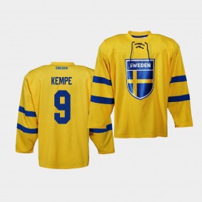 Adrian Kempe Sweden Team 2019 IIHF World Championship Replica Yellow Jersey