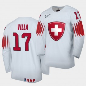 Alessandro Villa Switzerland 2021 IIHF World Junior Championship Jersey Home White