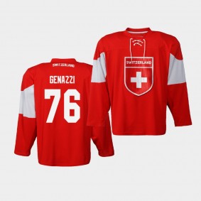 Joel Genazzi Switzerland Team 2019 IIHF World Championship Red Jersey