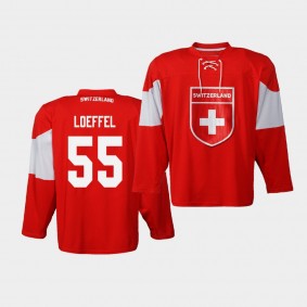 Romain Loeffel Switzerland Team 2019 IIHF World Championship Red Jersey