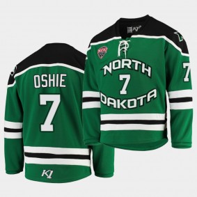 NCHC T. J. Oshie North Dakota Fighting Hawks Replica Green Hockey Jersey