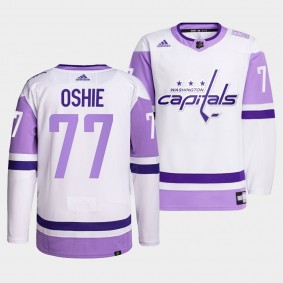 Washington Capitals T.J. Oshie 2021 HockeyFightsCancer Jersey #77 White Primegreen