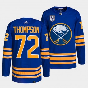 Tage Thompson Sabres Honor Rick Jeanneret patch Royal Jersey #72 Authentic Pro