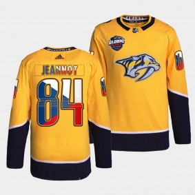 Nashville Predators 2022 NHL Global Series Tanner Jeannot #84 Gold Jersey Czech Republic Challenge